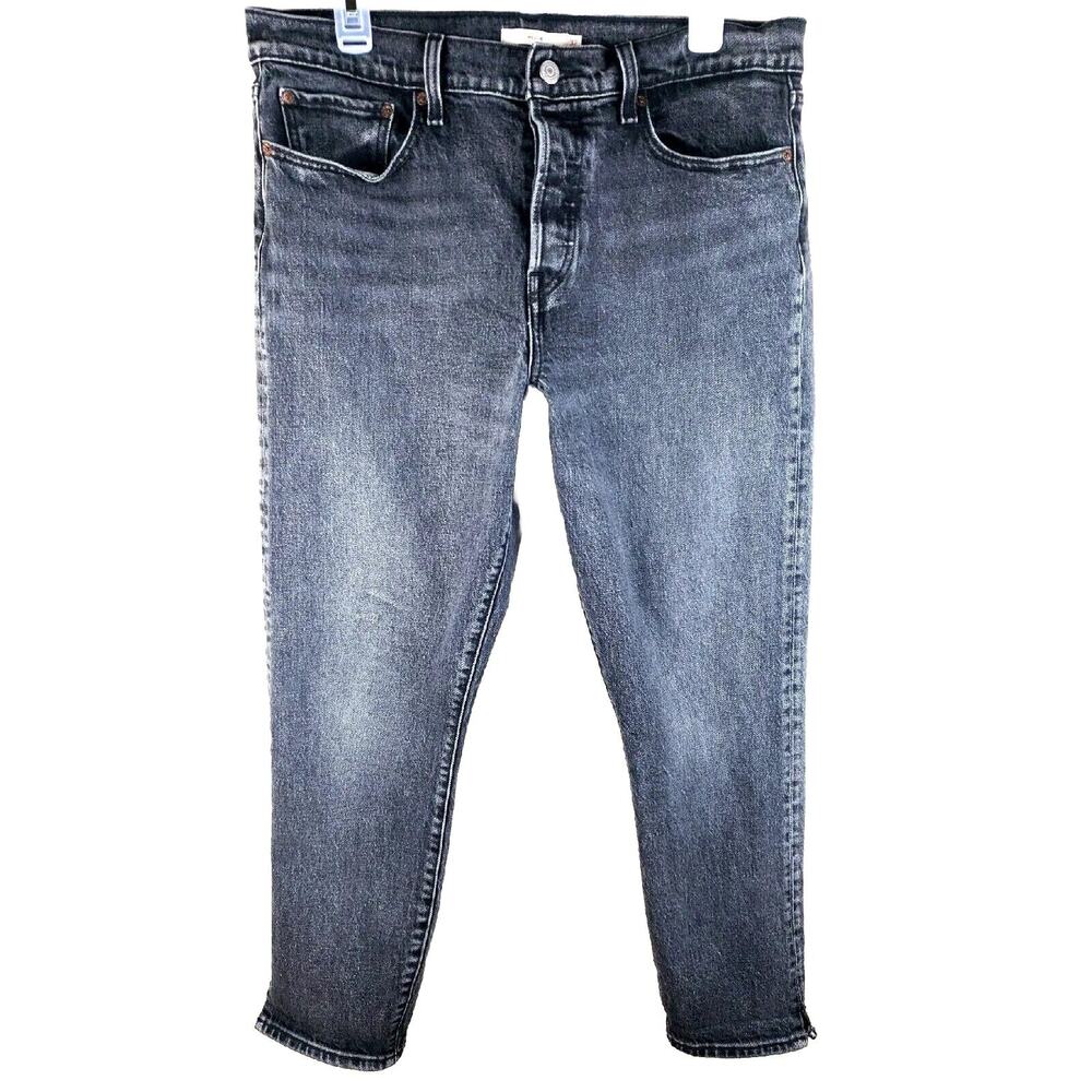 Levi’s Jeans Women Sz 32 Premium Black Wedgie Ankle Button Fly Stretch (34x27)